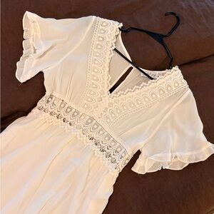 Petal & Pup White Lace Detail Dress